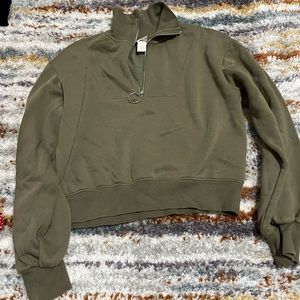 H&M cropped quarter zip